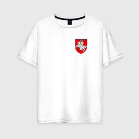 Женская футболка хлопок Oversize с принтом Пагоня (Погоня) в Петрозаводске, 100% хлопок | свободный крой, круглый ворот, спущенный рукав, длина до линии бедер
 | 