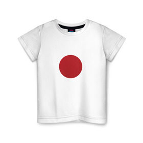 Детская футболка хлопок с принтом Япония минимализм в Петрозаводске, 100% хлопок | круглый вырез горловины, полуприлегающий силуэт, длина до линии бедер | круг | минимализм | японский флагяпония