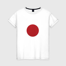 Женская футболка хлопок с принтом Япония минимализм в Петрозаводске, 100% хлопок | прямой крой, круглый вырез горловины, длина до линии бедер, слегка спущенное плечо | круг | минимализм | японский флагяпония