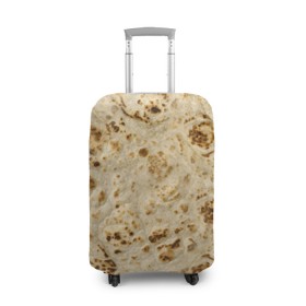 Чехол для чемодана 3D с принтом Лаваш в Петрозаводске, 86% полиэфир, 14% спандекс | двустороннее нанесение принта, прорези для ручек и колес | еда | лаваш | прикол | прикольные | хлеб
