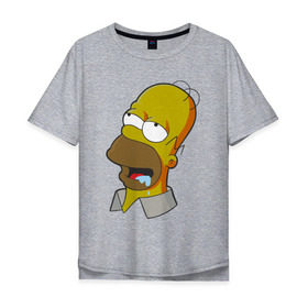 Мужская футболка хлопок Oversize с принтом Simpsons в Петрозаводске, 100% хлопок | свободный крой, круглый ворот, “спинка” длиннее передней части | simpsons donut brain симпсон гомер homer