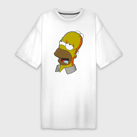 Платье-футболка хлопок с принтом Simpsons в Петрозаводске,  |  | simpsons donut brain симпсон гомер homer