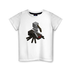 Детская футболка хлопок с принтом Minecraft в Петрозаводске, 100% хлопок | круглый вырез горловины, полуприлегающий силуэт, длина до линии бедер | Тематика изображения на принте: minecraft