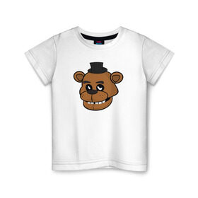Детская футболка хлопок с принтом Freddy в Петрозаводске, 100% хлопок | круглый вырез горловины, полуприлегающий силуэт, длина до линии бедер | Тематика изображения на принте: five nights at freddys | fnaf | freddy | фнаф