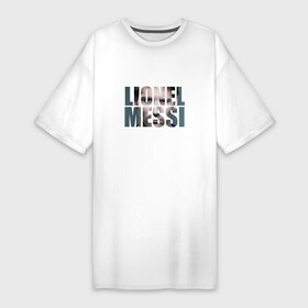 Платье-футболка хлопок с принтом Lionel Messi face в Петрозаводске,  |  | месси