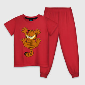 Детская пижама хлопок с принтом гарфилд в Петрозаводске, 100% хлопок |  брюки и футболка прямого кроя, без карманов, на брюках мягкая резинка на поясе и по низу штанин
 | гарфилд garfield кот киса рыжий гарф лазанья