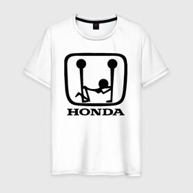 Мужская футболка хлопок с принтом Honda Logo Sexy в Петрозаводске, 100% хлопок | прямой крой, круглый вырез горловины, длина до линии бедер, слегка спущенное плечо. | Тематика изображения на принте: 