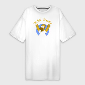 Платье-футболка хлопок с принтом Homer Simpson Woo Hoo в Петрозаводске,  |  | homer simpson woo hoo гомер симпсон