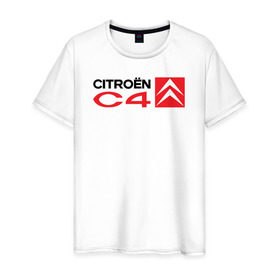 Мужская футболка хлопок с принтом CITROEN 4 в Петрозаводске, 100% хлопок | прямой крой, круглый вырез горловины, длина до линии бедер, слегка спущенное плечо. | citroen 4