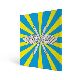 Холст квадратный с принтом Флаг ВВС в Петрозаводске, 100% ПВХ |  | авиатор | авиация | герб | летчику