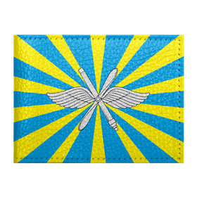 Обложка для студенческого билета с принтом Флаг ВВС в Петрозаводске, натуральная кожа | Размер: 11*8 см; Печать на всей внешней стороне | авиатор | авиация | герб | летчику