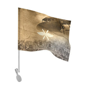 Флаг для автомобиля с принтом Авиация в Петрозаводске, 100% полиэстер | Размер: 30*21 см | old | авиатор | авиация | ввс | герб | летчику | небо | самолет | чб