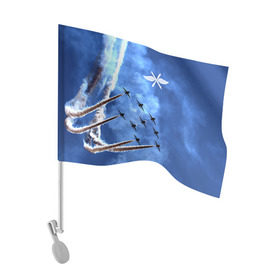 Флаг для автомобиля с принтом Самолеты в небе в Петрозаводске, 100% полиэстер | Размер: 30*21 см | авиатор | авиация | ввс | герб | летчику | небо | самолет | флаг