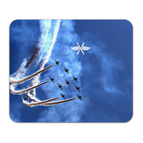 Коврик прямоугольный с принтом Самолеты в небе в Петрозаводске, натуральный каучук | размер 230 х 185 мм; запечатка лицевой стороны | Тематика изображения на принте: авиатор | авиация | ввс | герб | летчику | небо | самолет | флаг