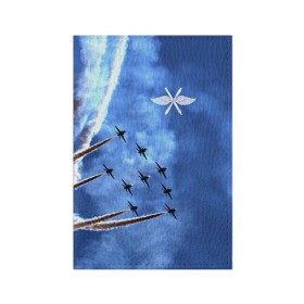 Обложка для паспорта матовая кожа с принтом Самолеты в небе в Петрозаводске, натуральная матовая кожа | размер 19,3 х 13,7 см; прозрачные пластиковые крепления | авиатор | авиация | ввс | герб | летчику | небо | самолет | флаг