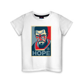 Детская футболка хлопок с принтом Half-Life HOPE в Петрозаводске, 100% хлопок | круглый вырез горловины, полуприлегающий силуэт, длина до линии бедер | half life | hl | mr.freeman | мистер фрим | надежда на hl3hope | халф лайф