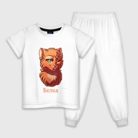 Детская пижама хлопок с принтом Коты - Воители. Белка в Петрозаводске, 100% хлопок |  брюки и футболка прямого кроя, без карманов, на брюках мягкая резинка на поясе и по низу штанин
 | 