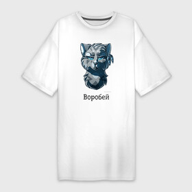 Платье-футболка хлопок с принтом Коты   Воители. Воробей в Петрозаводске,  |  | 