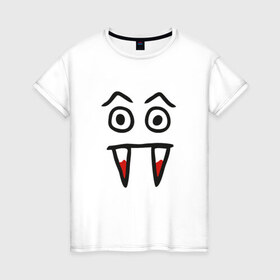 Женская футболка хлопок с принтом Дракула в Петрозаводске, 100% хлопок | прямой крой, круглый вырез горловины, длина до линии бедер, слегка спущенное плечо | 