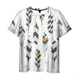 Мужская футболка 3D с принтом Перья в Петрозаводске, 100% полиэфир | прямой крой, круглый вырез горловины, длина до линии бедер | искусство | перо | перья