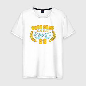 Мужская футболка хлопок с принтом Good Game CS GO GG в Петрозаводске, 100% хлопок | прямой крой, круглый вырез горловины, длина до линии бедер, слегка спущенное плечо. | хорошая играgg cs_go good_game