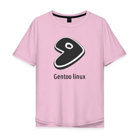 Мужская футболка хлопок Oversize с принтом Gentoo linux в Петрозаводске, 100% хлопок | свободный крой, круглый ворот, “спинка” длиннее передней части | gentoo | gentoo linuxпрограммист | linux | unix | админ