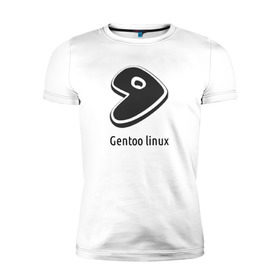 Мужская футболка премиум с принтом Gentoo linux в Петрозаводске, 92% хлопок, 8% лайкра | приталенный силуэт, круглый вырез ворота, длина до линии бедра, короткий рукав | gentoo | gentoo linuxпрограммист | linux | unix | админ