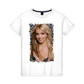 Женская футболка хлопок с принтом Britney Spears в Петрозаводске, 100% хлопок | прямой крой, круглый вырез горловины, длина до линии бедер, слегка спущенное плечо | 