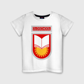 Детская футболка хлопок с принтом Oldschool в Петрозаводске, 100% хлопок | круглый вырез горловины, полуприлегающий силуэт, длина до линии бедер | 