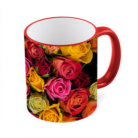 Кружка 3D с принтом Цветы в Петрозаводске, керамика | ёмкость 330 мл | Тематика изображения на принте: flower | девушкам | розы | цветочки | цветы