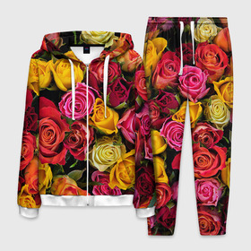 Мужской костюм 3D с принтом Цветы в Петрозаводске, 100% полиэстер | Манжеты и пояс оформлены тканевой резинкой, двухслойный капюшон со шнурком для регулировки, карманы спереди | flower | девушкам | розы | цветочки | цветы