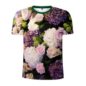 Мужская футболка 3D спортивная с принтом Цветы в Петрозаводске, 100% полиэстер с улучшенными характеристиками | приталенный силуэт, круглая горловина, широкие плечи, сужается к линии бедра | flower | девушкам | розы | цветочки | цветы