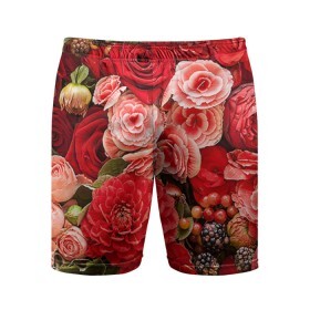 Мужские шорты 3D спортивные с принтом Цветы в Петрозаводске,  |  | flower | девушкам | розы | цветочки | цветы