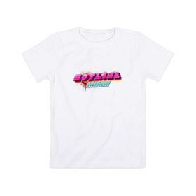 Детская футболка хлопок с принтом Hotline Miami 2 в Петрозаводске, 100% хлопок | круглый вырез горловины, полуприлегающий силуэт, длина до линии бедер | Тематика изображения на принте: hotline miami
