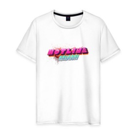 Мужская футболка хлопок с принтом Hotline Miami 2 в Петрозаводске, 100% хлопок | прямой крой, круглый вырез горловины, длина до линии бедер, слегка спущенное плечо. | hotline miami