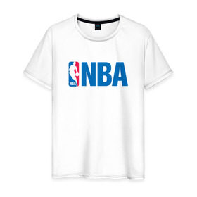 Мужская футболка хлопок с принтом NBA в Петрозаводске, 100% хлопок | прямой крой, круглый вырез горловины, длина до линии бедер, слегка спущенное плечо. | basketball | nba | sport | баскетбол | нба | спорт