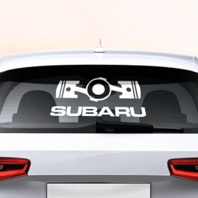 Наклейка на авто - для заднего стекла с принтом Subaru в Петрозаводске, ПВХ | Точные размеры наклейки зависят от выбранного изображения (ширина не больше 75 мм, высота не больше 45 мм) | Тематика изображения на принте: автобренд | лого | машина | субару