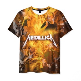 Мужская футболка 3D с принтом METALLICA в Петрозаводске, 100% полиэфир | прямой крой, круглый вырез горловины, длина до линии бедер | metallica | rock | металлика | метла | рок
