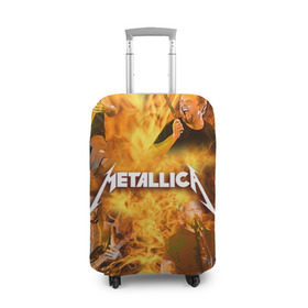 Чехол для чемодана 3D с принтом METALLICA в Петрозаводске, 86% полиэфир, 14% спандекс | двустороннее нанесение принта, прорези для ручек и колес | metallica | rock | металлика | метла | рок