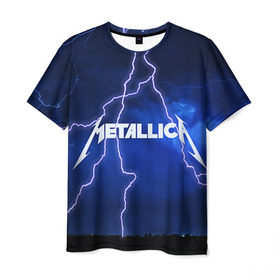 Мужская футболка 3D с принтом METALLICA в Петрозаводске, 100% полиэфир | прямой крой, круглый вырез горловины, длина до линии бедер | metallica | rock | металлика | рок