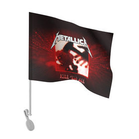 Флаг для автомобиля с принтом METALLICA в Петрозаводске, 100% полиэстер | Размер: 30*21 см | metallica | rock | металлика | рок