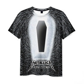 Мужская футболка 3D с принтом METALLICA в Петрозаводске, 100% полиэфир | прямой крой, круглый вырез горловины, длина до линии бедер | Тематика изображения на принте: металлика