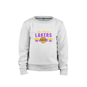 Детский свитшот хлопок с принтом Los Angeles Lakers в Петрозаводске, 100% хлопок | круглый вырез горловины, эластичные манжеты, пояс и воротник | basketball | lakers | баскетболл | лос анджелес | нба