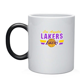 Кружка хамелеон с принтом Los Angeles Lakers в Петрозаводске, керамика | меняет цвет при нагревании, емкость 330 мл | basketball | lakers | баскетболл | лос анджелес | нба