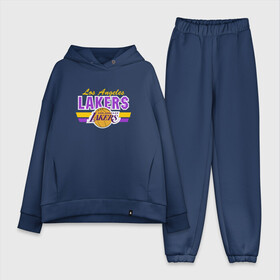 Женский костюм хлопок Oversize с принтом Los Angeles Lakers в Петрозаводске,  |  | basketball | lakers | баскетболл | лос анджелес | нба