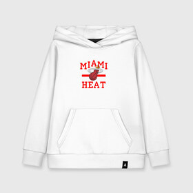 Детская толстовка хлопок с принтом Miami Heat в Петрозаводске, 100% хлопок | Круглый горловой вырез, эластичные манжеты, пояс, капюшен | basketball | nba | баскетболл | майами | нба | хит