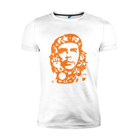 Мужская футболка премиум с принтом Che Guevara в Петрозаводске, 92% хлопок, 8% лайкра | приталенный силуэт, круглый вырез ворота, длина до линии бедра, короткий рукав | Тематика изображения на принте: che | che guevaracuba | guevara | гевара | куба | че | чегевара