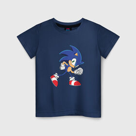 Детская футболка хлопок с принтом Sonic the Hedgehog в Петрозаводске, 100% хлопок | круглый вырез горловины, полуприлегающий силуэт, длина до линии бедер | sonic | sonic the hedgehogсега | олдскул | соник