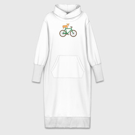 Платье удлиненное хлопок с принтом Корги на велосипеде в Петрозаводске,  |  | Тематика изображения на принте: велосипед | корги | собака