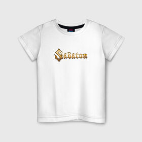 Детская футболка хлопок с принтом Sabaton в Петрозаводске, 100% хлопок | круглый вырез горловины, полуприлегающий силуэт, длина до линии бедер | Тематика изображения на принте: sabaton